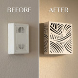 modern doorbell cover box installed on wall elegant black decorative chime cover home interior design