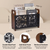 Wooden magazine holder with metal panel showing dimensions, modern magazine storage box for home and office
