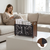 Decorative magazine holder on coffee table in living room, stylish wooden magazine organizer for home