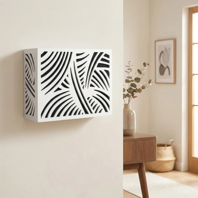 Wooden doorbell cover contemporary hallway interior