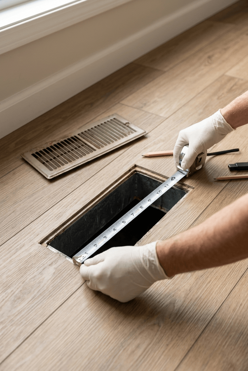 How to measure a vent cover duct opening for the correct size
