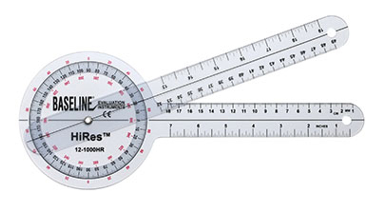 Baseline Plastic Goniometer - 360 Degree Head - 30cm - Southern Biological