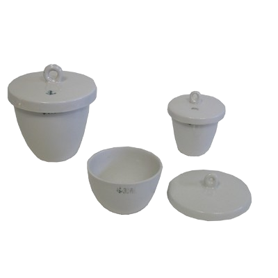 Crucible, Porcelain, Low Wall, 15ml with Lid
