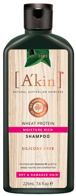 A'kin Rice Aminos & Wheat Protein Intensive Moisture Shampoo - 225ml