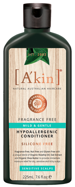 A'kin Unscented Wheat Free Very Gentle Conditioner - 225ml