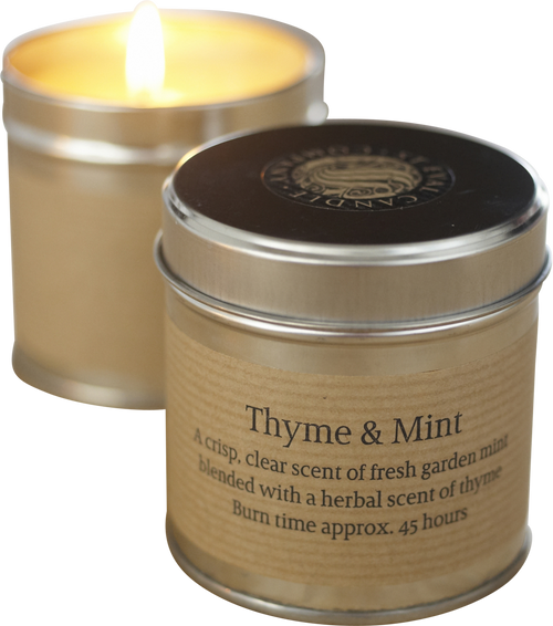 St Eval Candle Thyme & Mint Tin Candle - 0.3kg (80mm w x 80mm h)
