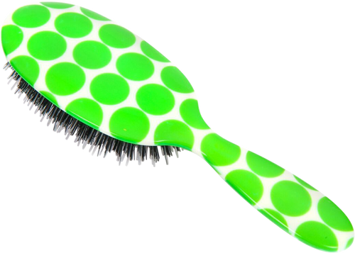 Rock & Ruddle Green Polka Dot Hairbrush x
