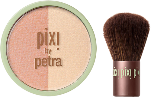 Pixi Beauty Blush Duo + Kabuki Brush - Peach Honey 10.21g