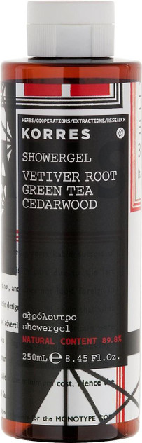 Korres Vetiver Root, Green Tea & Cedarwood Showergel 250ml