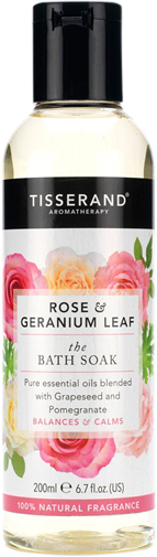 Tisserand Aromatherapy Rose & Geranium Leaf Bath Soak 200ml