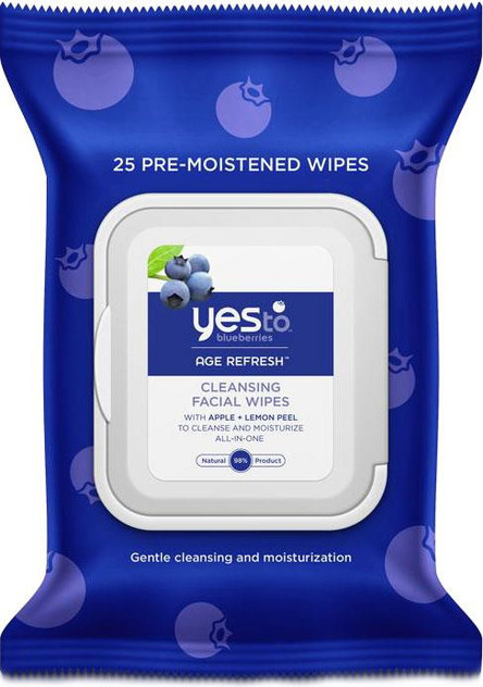 Yes To Blueberries Age Refresh Cleansing Facial Wipes - 25 Pack