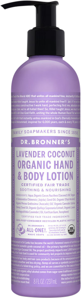 Dr Bronner's Organic Lavender Coconut Hand & Body Lotion 236ml