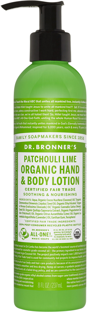 Dr Bronner's Organic Patchouli Lime Hand & Body Lotion 236ml