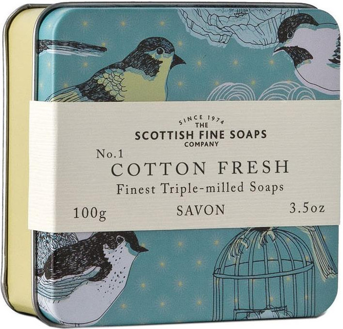 Scottish Fine Soaps Vintage Cotton Fresh Soap Tin 100g