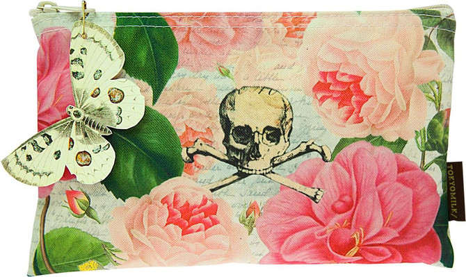 Tokyo Milk Skull With Roses Cosmetic Bag 23.5 x