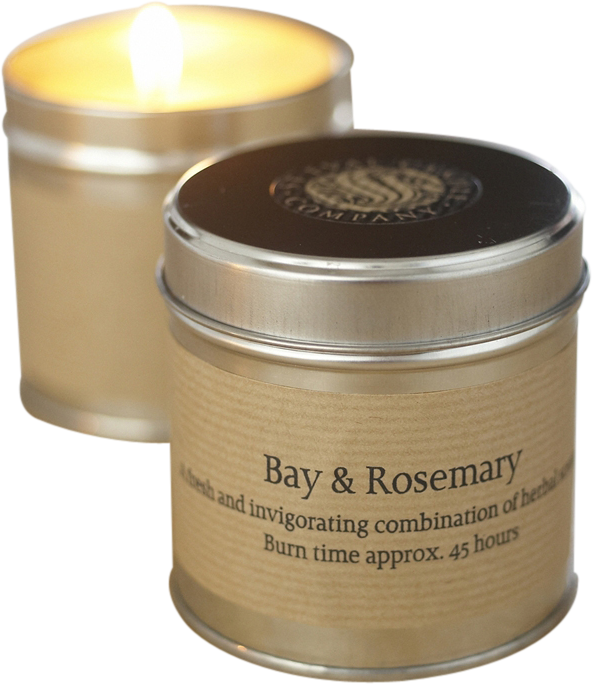St Eval Candle Bay & Rosemary Tin Candle - 0.3kg  (80mm w x 80mm h)