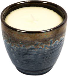 St Eval Candle Sea Salt Glazed Pot Grey x
