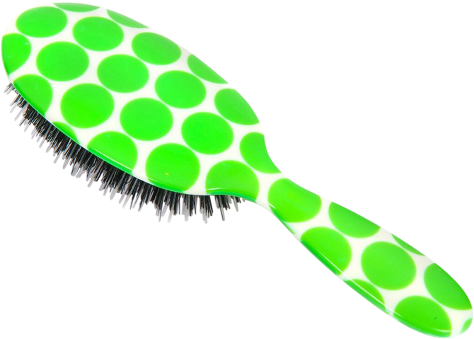 Rock & Ruddle Green Polka Dot Hairbrush x