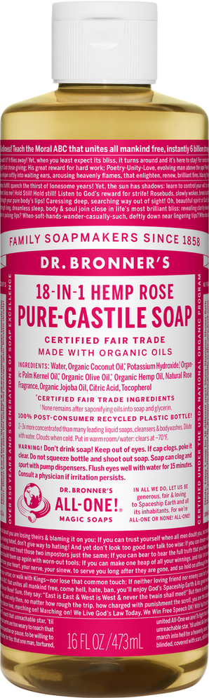 Dr Bronner's 18-in-1 Hemp Rose Pure-Castile Soap - 946ml