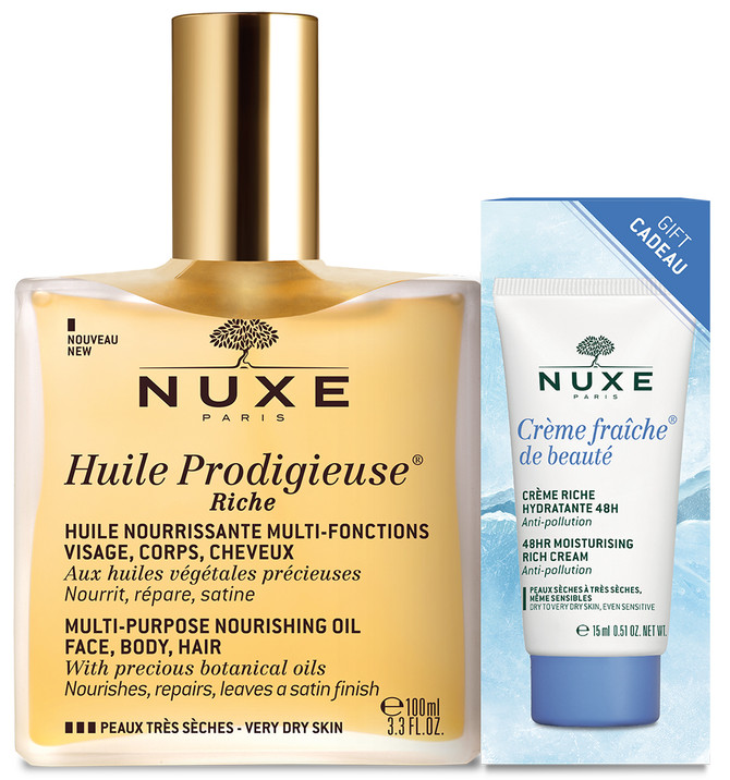 Nuxe Huile Prodigieuse Riche + Creme Fraiche Riche 100ml 15ml