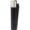 Swag-Supply - 48pk Custom Clipper Classic Large Lighter, Solid Black w/ Silver Cap