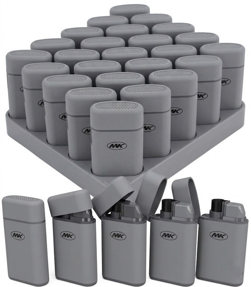 Swag-Supply - Custom MK Avalon Electronic Touch Lighter w/ Flip Cap, Gray, 25pk/Tray, 150pc/Case
