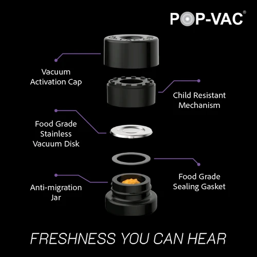 POP-VAC Concentrate Container | up to 3.5g | 4mL | Black