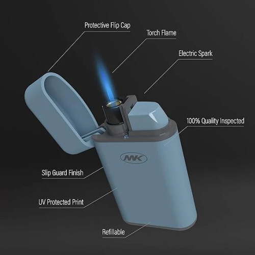 Swag-Supply - Custom MK Avalon Electronic Touch Lighter w/ Flip Cap, Black, 25pk/Tray, 150pc/Case