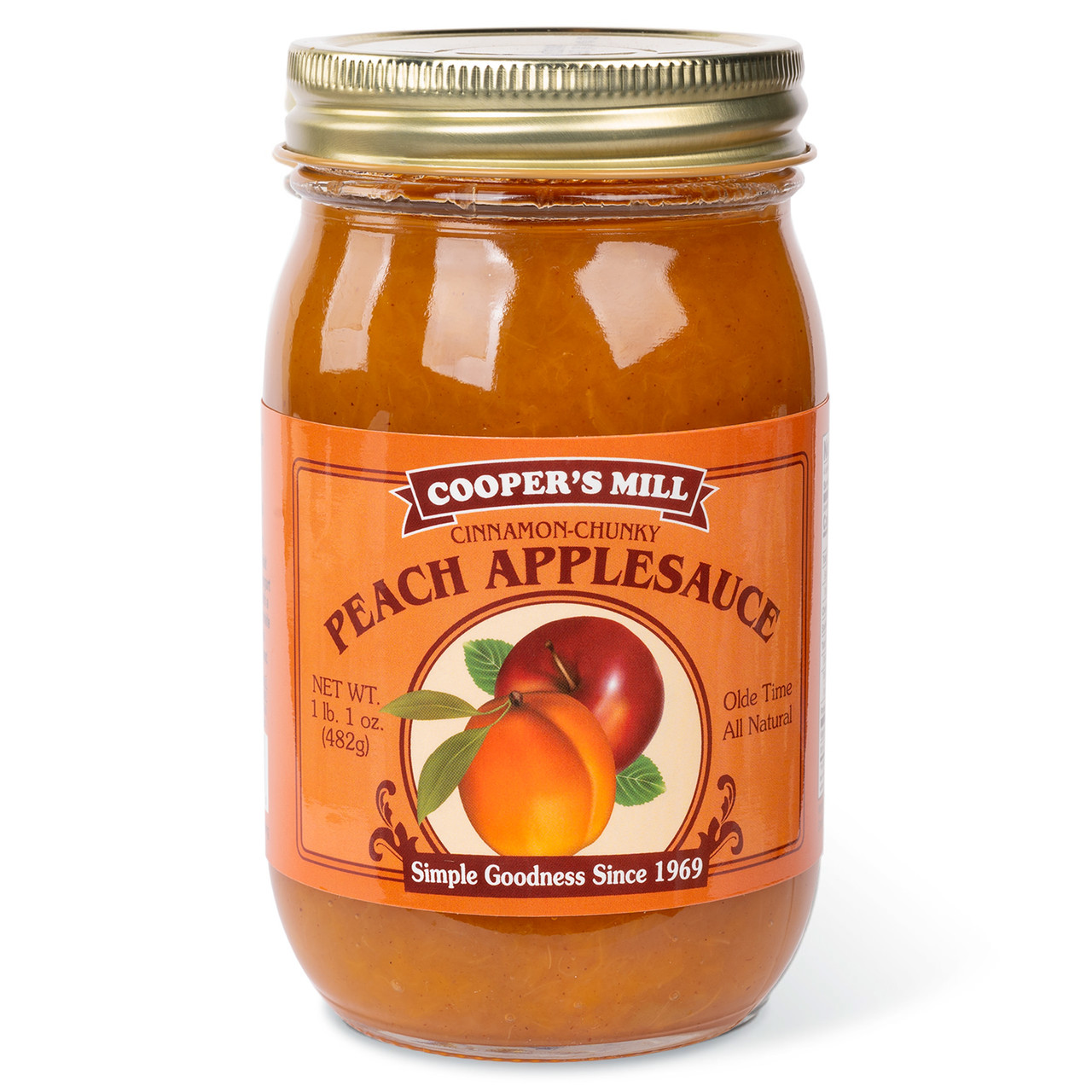 Chunky Peach Applesauce With Cinnamon Pint | Cooper's Mill