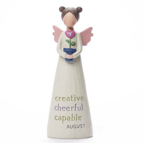 august birthstone angel resin figurine