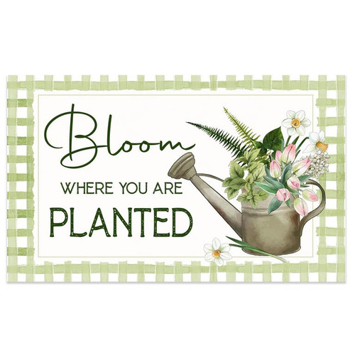 bloom where you are planted decorative floor mat