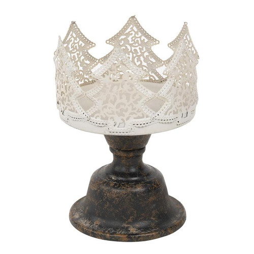 Metal Pedestal with White Tree Accent