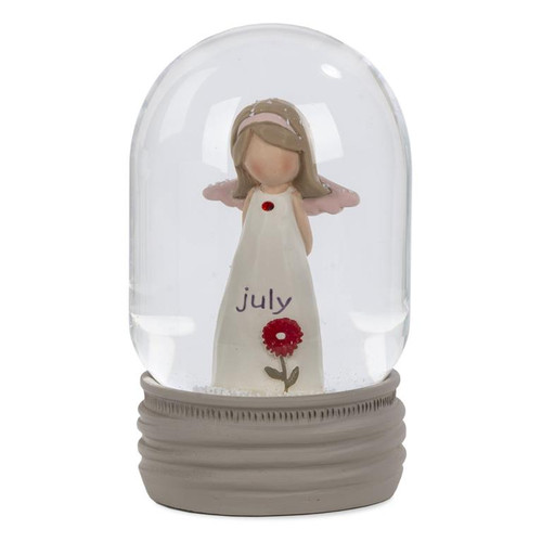 Birthstone Angel Snow Globe - July