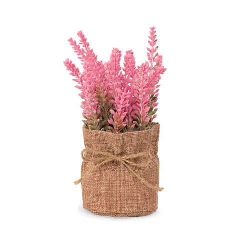 Tall Pink Florals in Burlap Bag