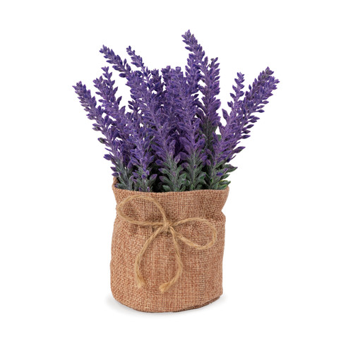 Tall Purple Florals in Burlap Bag
