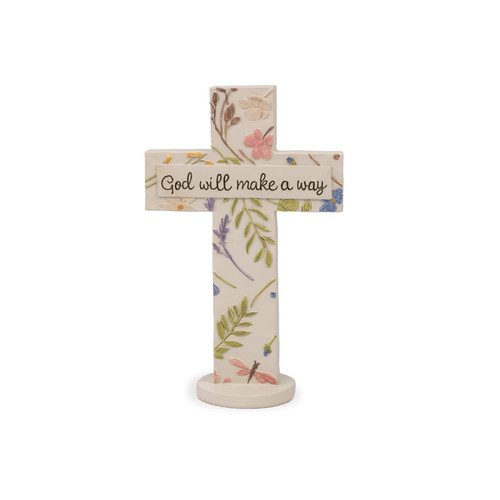 Angels Among Us Floral Cross - God Will Make A Way