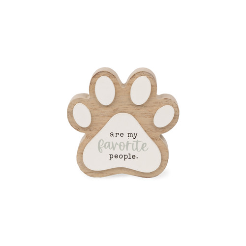 Furry Friends Wooden Paw Print - Favorite People