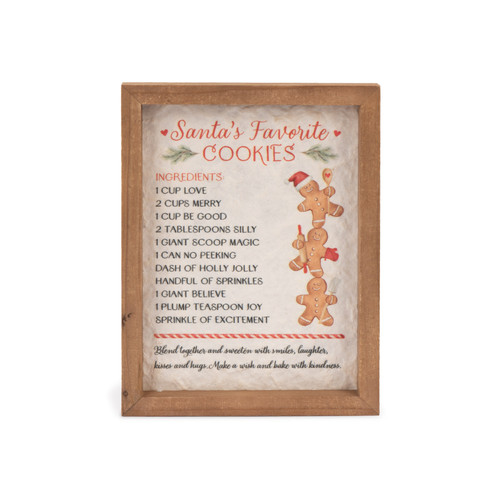 Santa's Favorite Cookies Framed Sign