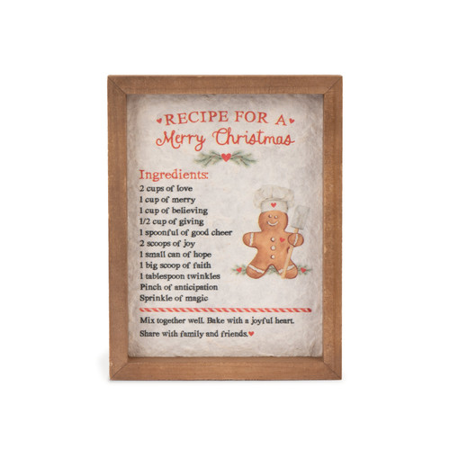 Recipe For A Merry Christmas Framed Sign