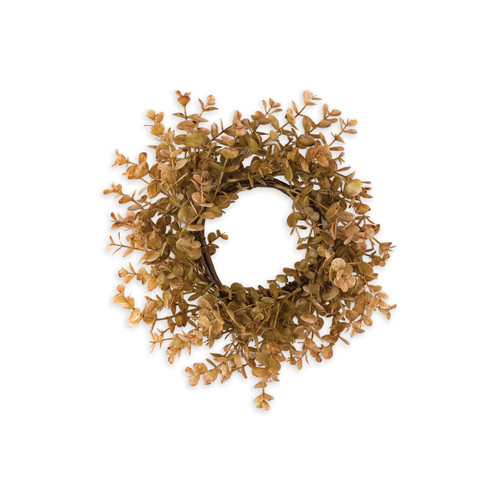 Golden Eucalyptus Candle Ring - Small 14"
