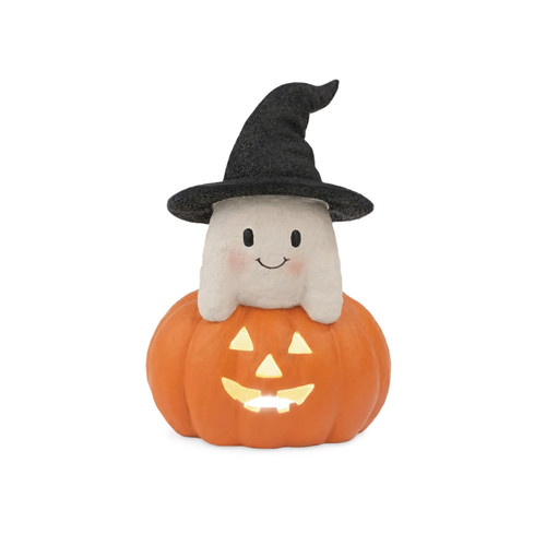 Ghostly Gatherings - Lighted Jack-O-Lantern With Ghost