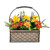 Orange Multi-Color Flowers in Wire Basket