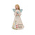 A cream-colored Blossom Bucket resin angel figurine with blue wings holding a blue butterfly, featuring pink and yellow flowers and the text "forever in my heart."