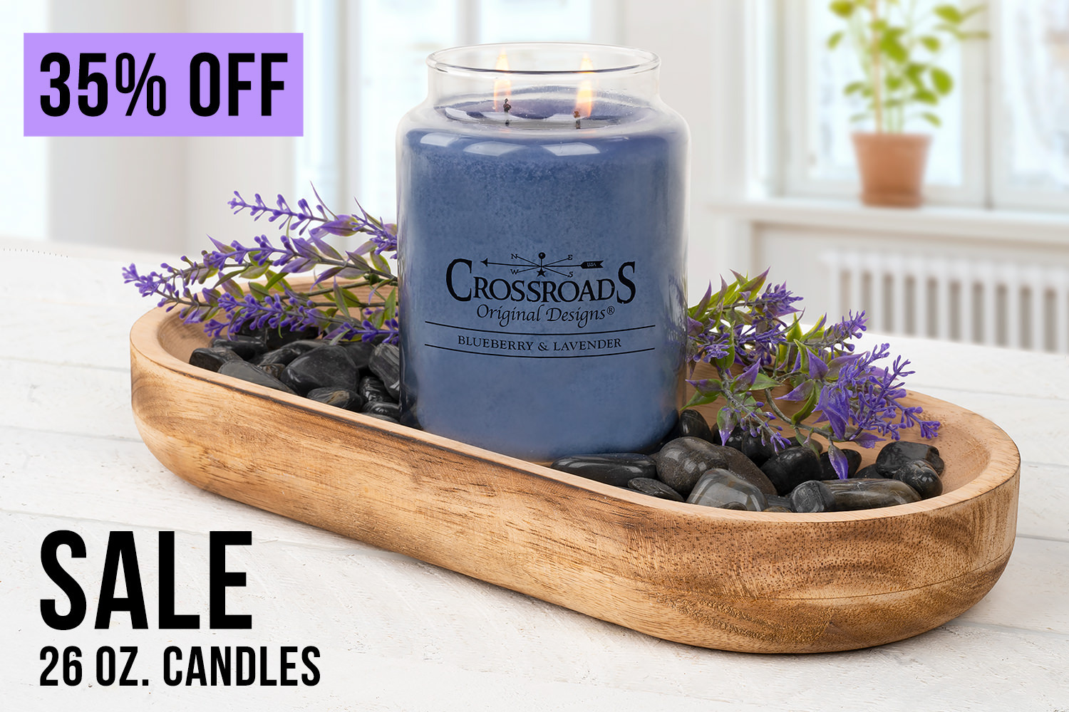 Crossroads Candles Promotion: 35% off 26 oz. premium scented jar candles. Online only. Sale ends April 16.