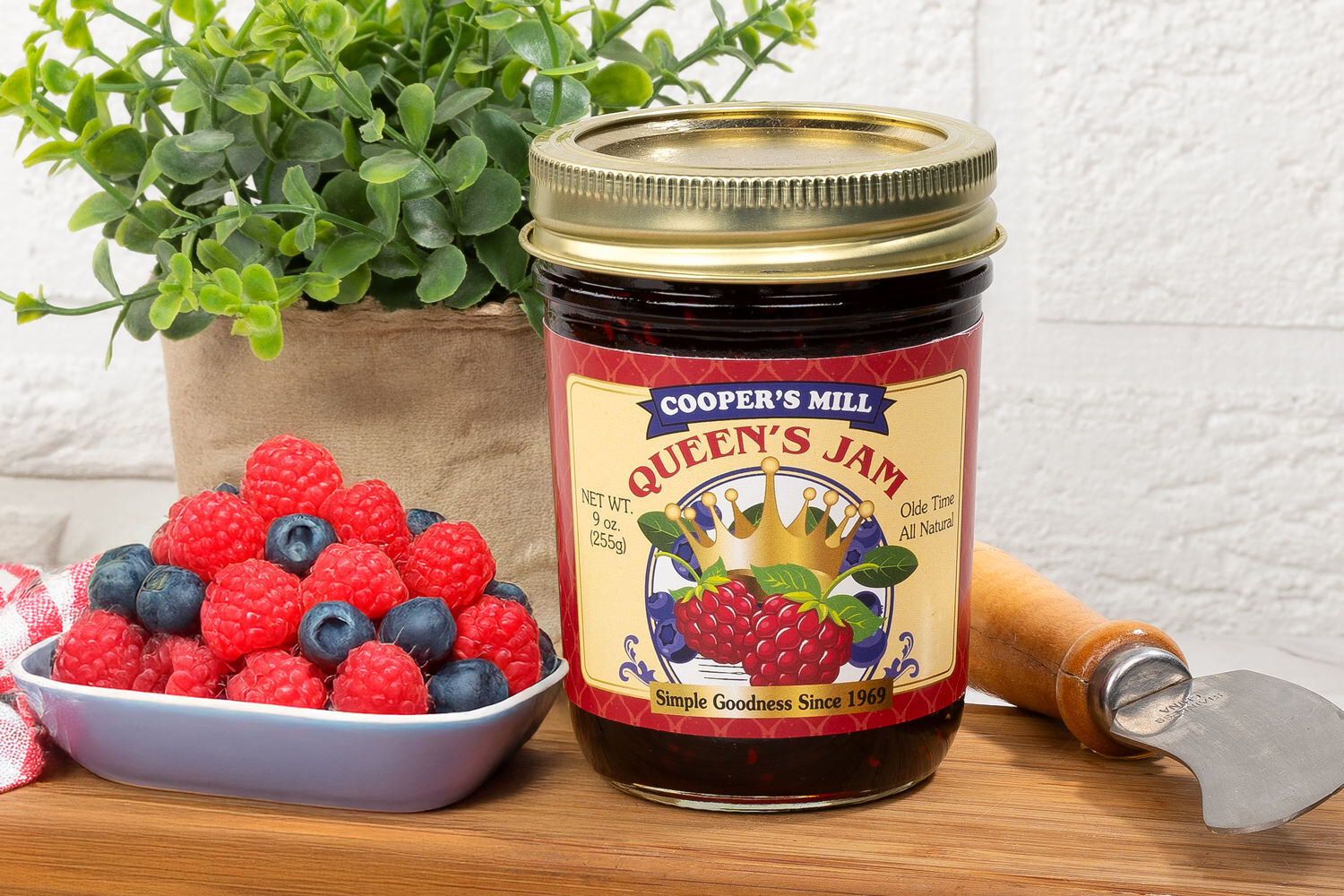 Shop small-batch jams and jellies from Cooper's Mill featuring all-natural, gluten-free, and non-GMO ingredients.