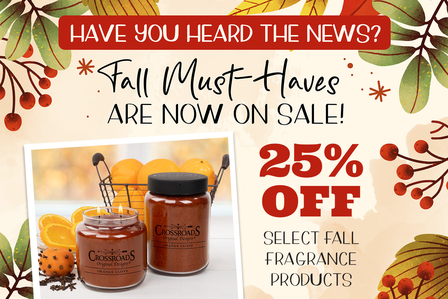 Enjoy 25% off online savings on 60-oz. Pumpkin Jars and select fragrance products through 9/25.