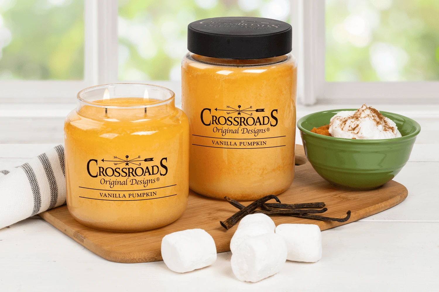 Explore our Vanilla Pumpkin scented candles and fragrance products, featuring notes of creamy vanilla, fluffy marshmallow, and pumpkin pie spice.