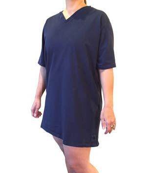 Short-Sleeve Longbody V-Neck Tee, Egyptian Cotton - Egyptian Cotton Tshirts