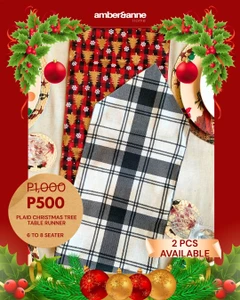 Plaid Christmas Tree Table Runner
