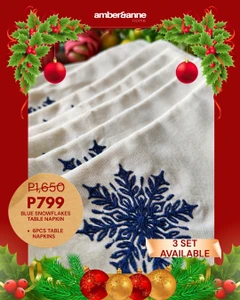 Blue Snowflakes Table Napkins